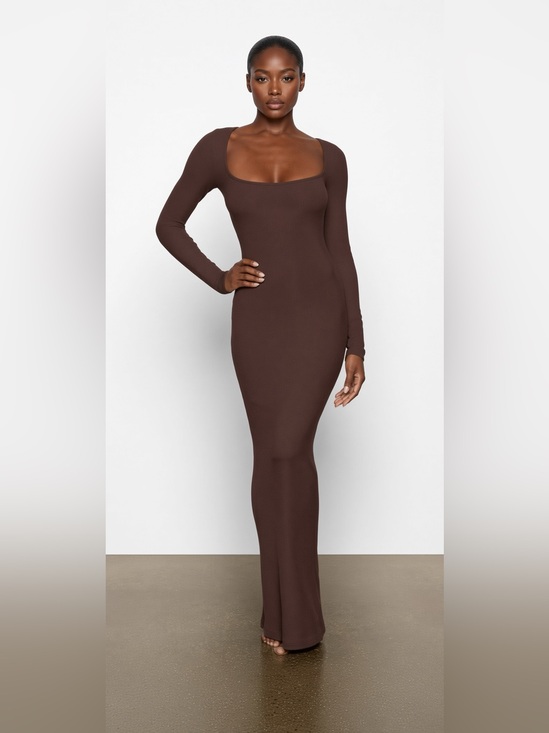SKIMS Dresses & Skirts - 🤎 SKIMS Soft Lounge Long Sleeve Dress | Cocoa | M | 🤎